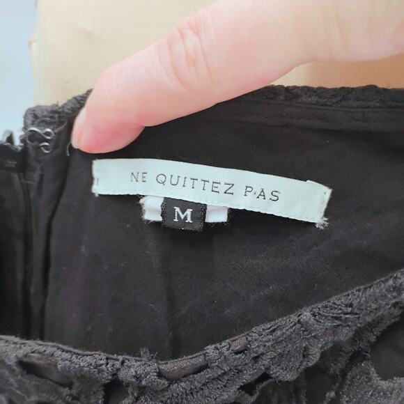 Ne Quittez Pas Montmartre Lace Swing Dress Black Sleeveless Women Size Medium - Picture 12 of 13